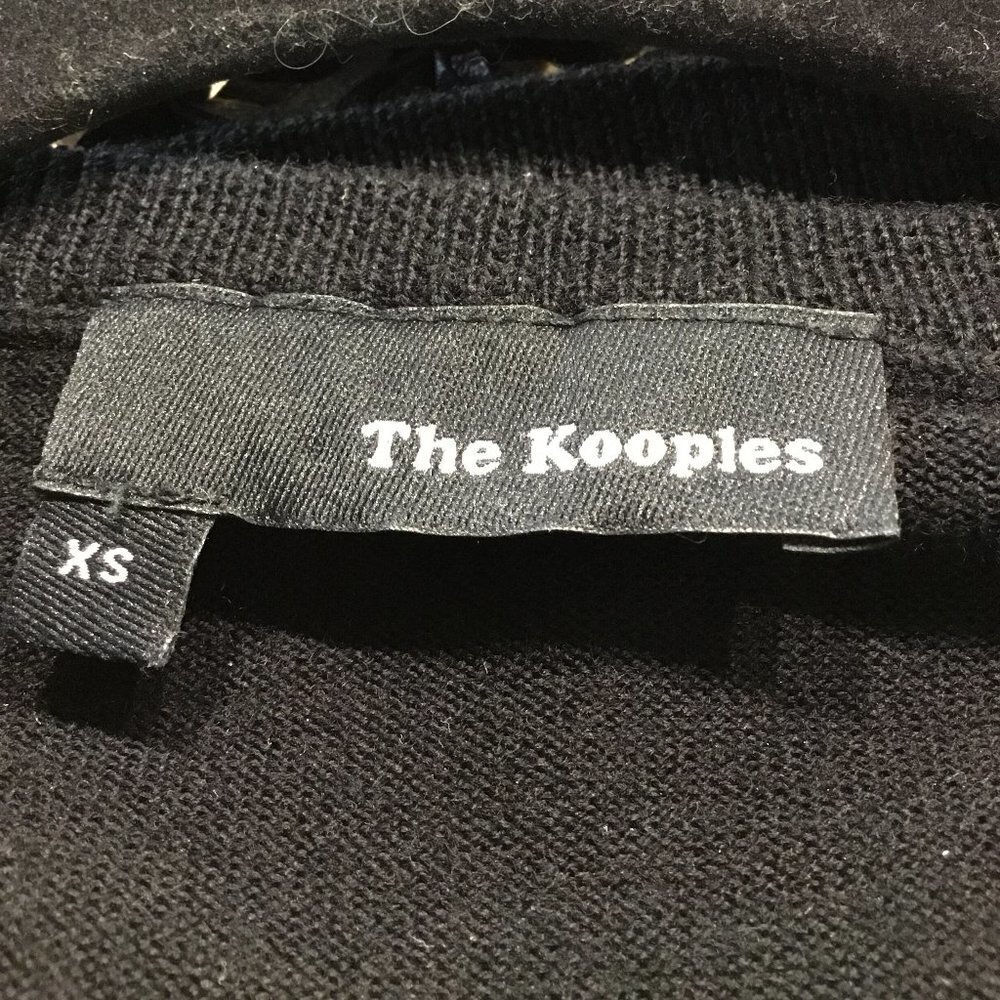 The Kooples Black Suede & Wool Top w/Front Fringe - Picture 3 of 4